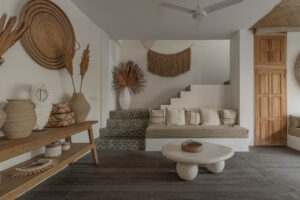 Living-space area for luxury Mediterranean villa in Bali
