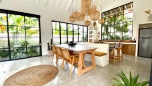 Dining area of a luxury Mediterranean villa in Bali