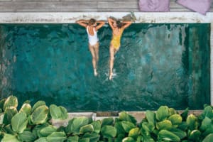 chilling in the pool